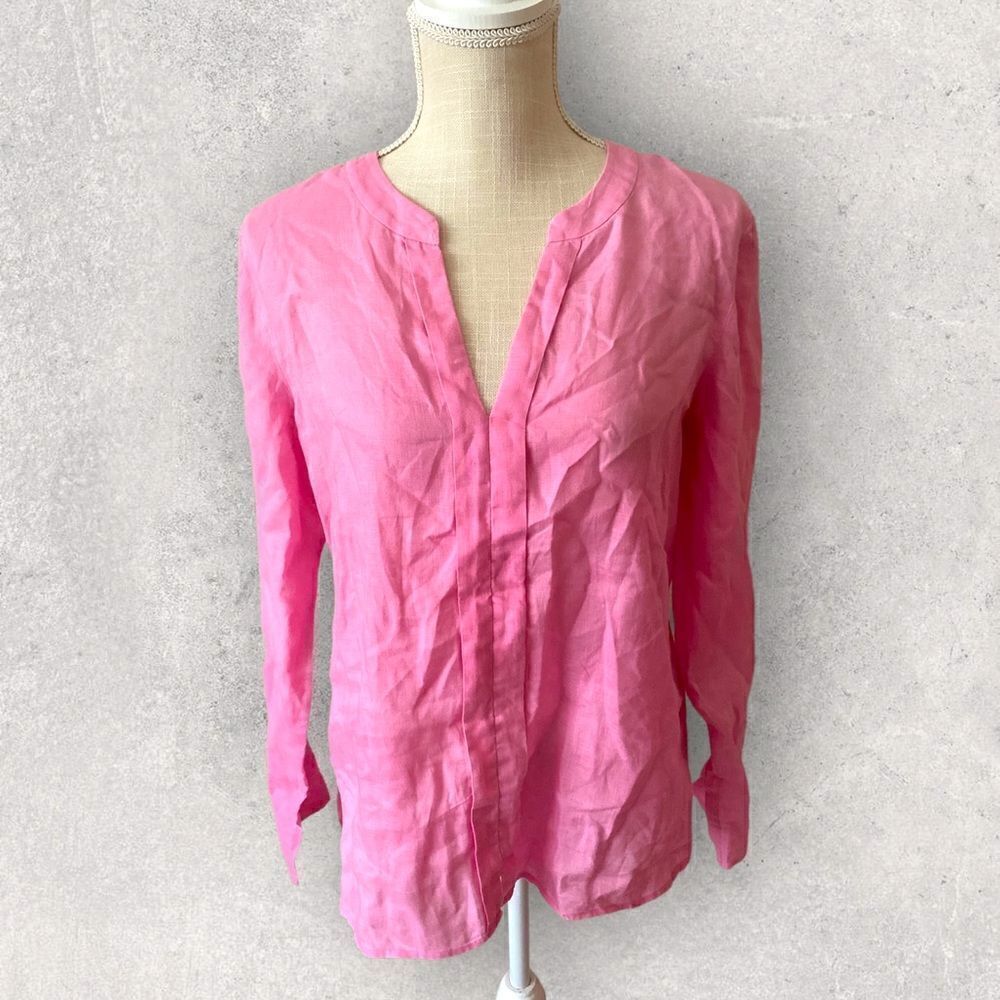 Theory | EUC Women’s Pink Linen Blend Tunic Blouse Size M